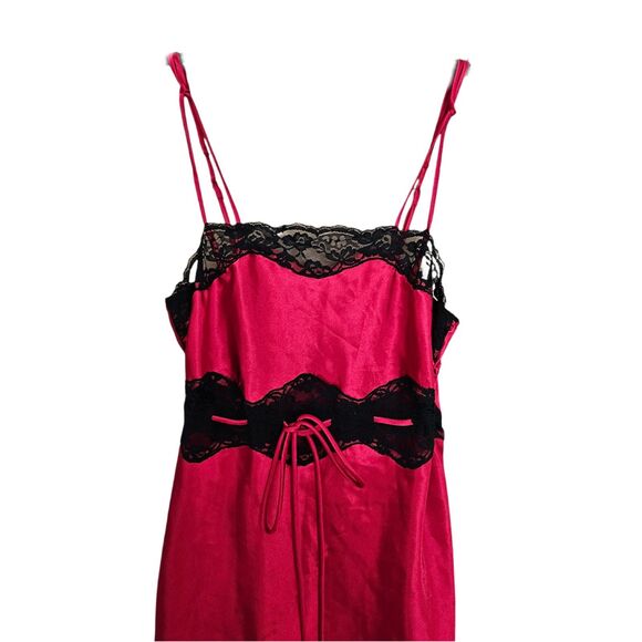 90s y2k grunge goth red black lace slip - Picture 3 of 5